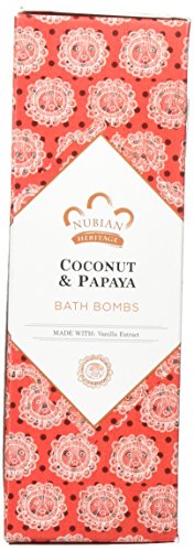 Nubian Heritage Coconut & Papaya Bubble Bath Bomb, 6 Count