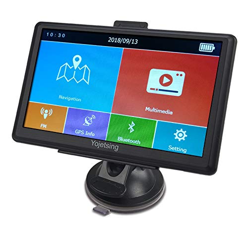 YoJetSing GPS Navigation for Car, Bluetooth Truck GPS 7 Inch HD GPS Navigator, Built-in 256MB+8GB Vehicle Navigation System, Voice Reminding, Free Lifetime Maps(Pre-Installed USA+Canada+Mexico)