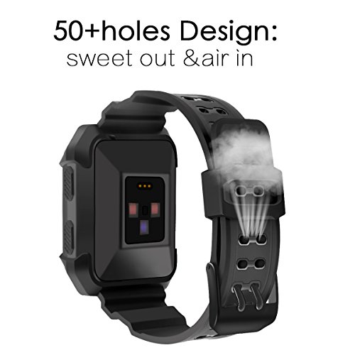 C2D JOY for Fitbit Ionic Case Replacement Bands Rugged Protective Frame Case Accessory Sport Bands for Fitbit Ionic Watch Black (6.7-8.1 inch) - Thumbnail 2