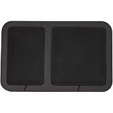Orthodek 2-Pocket Dashboard Organization Pad for Boats, Peel and Stick Double Compartment Foam Dash Pad for keys, fishing tools, smartphones, pump out tokens (Charcoal + Black)
