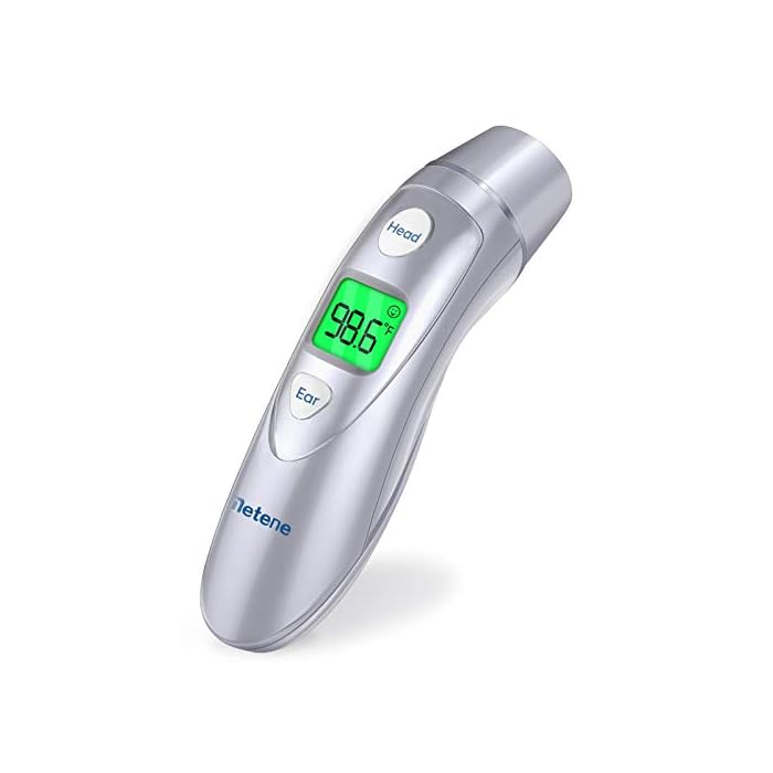 Metene Thermometer for Adults Forehead, Infrared Digital Thermometer for Fever, Ear Thermometer for Adults and Kids