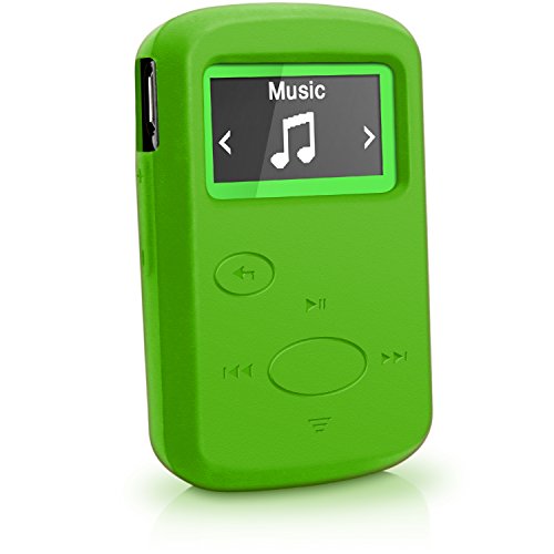 igadgitz U4293 Silicone Gel Skin Cover Case Compatible with Sandisk Sansa Clip Jam MP3 SDMX26-008G (2015) - Green