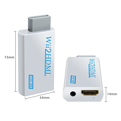 COLFULINE Wii to HDMI Converter Adapter, Wii2 to HDMI 1080P / 720P Output Video Converter & 3.5mm Jack Audio Output with 1M Cable Supports All Wii Display Modes Compatible with Full HD Device