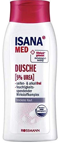 Isana Med Shower ( 5% Urea ) - with Feuchtigkeitsspendendem Wirkstoffkomplex - Soap & Alkalifrei - 250 ML