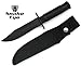 Snake Eye Tactical Serrated Blade 8.5 Inch Survival Knife Heavy Duty Stainless Steel with Kit & Nylon Sheath (Black)