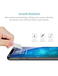 Syncwire - Protector de pantalla para iPhone X y iPhone Xs (3 unidades) de vidrio templado para iPhone XS X 10, soporte táctil 3D, dureza 9H, 6 veces más fuerte, marco de instalación, sin burbujas (no incluye pantalla completa)
