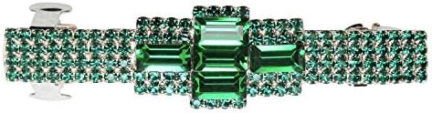 Faship Gorgeous Emerald Color Green Crystal Hair Barrette Clip