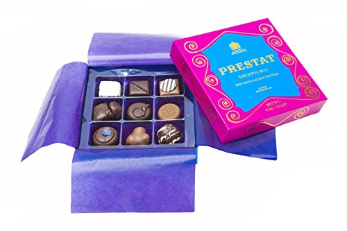 The Jewel Box, 9 Pralines in Assorted Flavours, 120 Grams / 4.2 Ounces