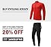 Spotti Men’s Long Sleeve Cycling Jersey, bike biking Shirt – Breathable and Quick Dry, Red, Chest 38-40″ – Mediumthumb 2