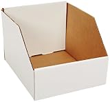 Aviditi BINJ10128 Jumbo Open Top Bin Box, 12" Length x 10" Width x 8" Height, Oyster White (Case of 25)