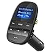 Nulaxy Bluetooth Car FM Transmitter Audio Adapter Receiver Wireless Handsfree Voltmeter Car Kit TF Card AUX USB 1.44 Display Sleep Play Mode - KM21 Black