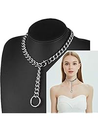 Jxlepe - Gargantilla para mujer, cadena de eslabones cubanos con cola, 0.5 in de ancho, acero inoxidable, regalo para su sexy, colgante Xxxtentacion