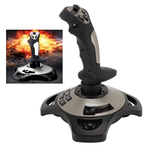 Flight Joystick, Wired Flight Simulator Controller with Vibration and Throttle Control for PC Computer and Laptop