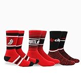 NBA Portland Trail Blazers Unisex Trailblazers Team 3 Pkcrew Socks/Trailblazers Team 3 PK, Multicolor, Large