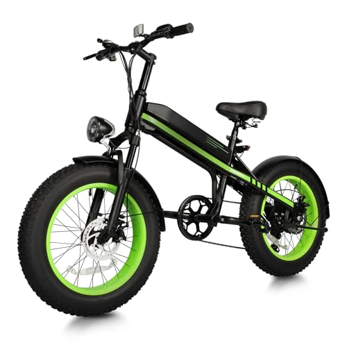 ZoulaGlide Electric Bike, 20 inch Fat Tire E-Bike for Adults, 500W Peak Motor with Pedal Assist, 90 KM Range, Adjustable Seat, 36V Battery, Dual Disc Brakes