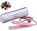 No Frizzy Hair! Yes… Quick High Heat Mini Tourmaline Ceramic Flat Iron, Salon Quality Mini Flat Iron for Travel w/ Heat Resistant Pouch. Tourmaline Plates Lay Hair Flat for a High Shine & Smoothness
