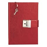 Eccolo Made in Italy Leather 5 x 7-Inch Locking Journal Diary, Red