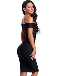 Hego H1282 vestido de fiesta ajustado con hombros descubiertos para mujer