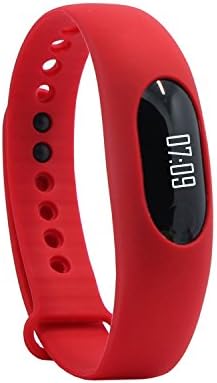 Non-Bluetooth Fitness Tracker Pedometer Bracelet Wristband with Calorie Counter Walking Distance Step Counter Sleep Monitor Time / Date Display for Outdoor Running Walking (Red)