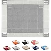 Fcteap h Blanket Soft Throw Blanket Faux Fleece Cashmere Plaid Warm Shawl Thick Knitted Plush Cozy Comfy for Women Throw Blanket for Sofa Couch Bed Queen King Size 55x66 in (Light Grey)