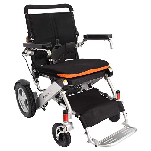 F KD FoldLite Safe Lithium Battery Electric Wheelchair, Foldable and Lightweight, 360° Joystick with LED Display Screen and USB Charging Port, Weight Capacity 330 lbs (Renewed)