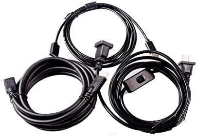 Uniuni 3 in 1 Cable Cord Kit (Including 3m HDMI Cable, 3m USB 2.0 Male to Male Cable, 2.5m 220V Power Supply Extended With Switch To Link Box) For HTC Vive Virtual Reality VR Device