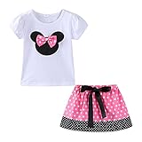 Mud Kingdom Little Girls Holiday Outfits Cute Clothes Skirt Sets 5T Pink