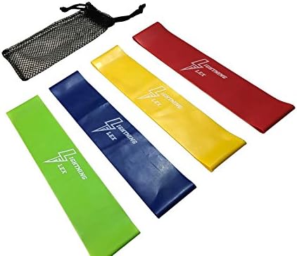 Exercise &amp; Yoga Looped Resistance Bands (Varied Resistance) - Four Band Set - Pilates - Fitness - Health and Wellness - Strength Training - Physical Therapy - Training for Women &amp; Men - Crossfit