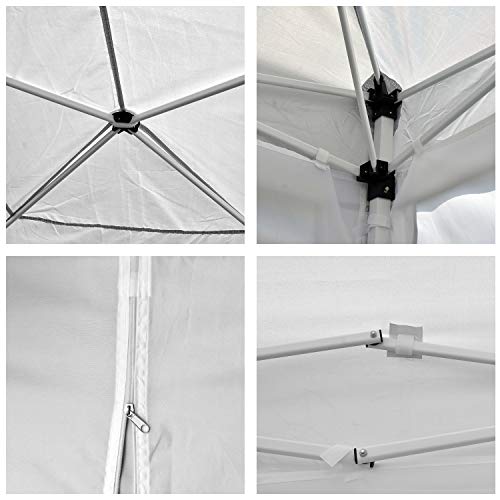 NSdirect 10 x 20 ft Pop Up Outdoor Canopy Tent,Heavy Duty Easy Portable Wedding Party Tent Carrying Bag Adjustable Folding Gazebo Pavilion Patio Shelter with 6 Removable Side Walls Tent,White