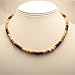 Green Nipa Hut Surfer Necklace Made from Dark Brown, Light Brown and Tiger Brown Coco Beads, Barrel Lock (16 in)