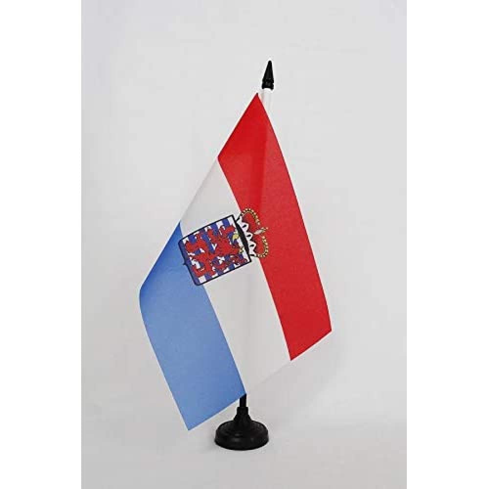 AZ FLAG Province of Luxembourg Table Flag 5'' x 8'' - Luxemburg Office Decoration 100% Polyester 21 x 14 cm - Mini Desk Flag with Pole and Black Plastic Base