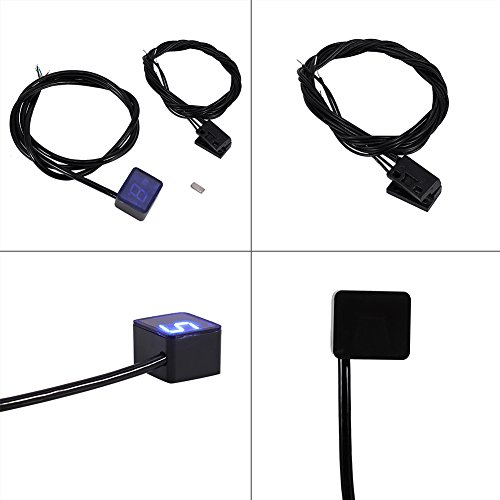 Universal Digital Gear Indicator Motorcycle LED Display Shift Lever Sensor Blue Light Waterproof - Thumbnail 3