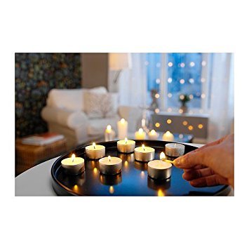 Ikea Glimma Candles/Tealights, Pack of 100, Wax, White, 19.1 x 19.1 x 5.9 cm