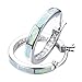 RongXing Jewelry New 925 Sterling Silver Whtie Blue Laboratory Opal Party Hoop Stud Earrings White CZ Engagement Girls Birthday Stone Earrings