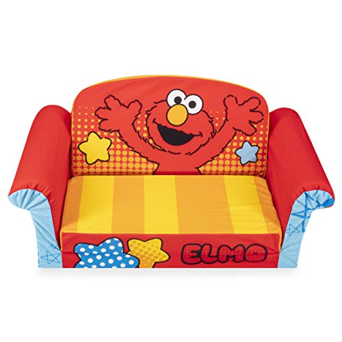 Marshmallow Furniture, Children's 2-in-1 Flip Open Foam Sofa, Sesame Street'S Elmo, by Spin Master, Multicolor - Thumbnail 4