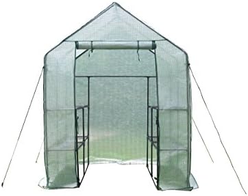 Yijin Large Walk-in Plant Greenhouse 3 Tiers 8 Shelves Stands Green House 56 (L) x 56(W) x 77(H)