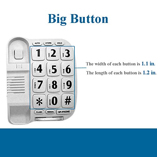 HePesTer P011 Large Button Corded Phone for Elderly Amplified Phone