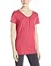 Hanes Women's Shirts, Slub Cotton Shirred V-Neck Tee, Cotton T-Shirts for Women, Women’s Tee Shirts