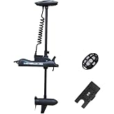Haswing Bow Mount Trolling Motor 55lbs 48in with Remote, Quick Release | Fresh &amp; Saltwater Ready, 164ft Wireless Remote Range, Black, Fits Boats up to 19ft, Req 13.7 x 8" Flat Mount Surface