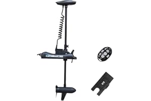 AQUOS Haswing Black 12V 55LBS 48inch Bow Mount Trolling Motor with 2.4 G Remote Control, Quick Release Bracket for Inflatable Boat Kayak Bass Boat Aluminum Boat Fishing, Freshwater/Saltwater Use