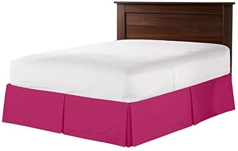 VGI Linen Top Selling ( 1-PC ) Bed Skirt With 15" inch Drop Length, Fabulous Hot Pink Color 100% Egyptian Cotton 550 Thread Count { Solid Pattern } Bed Skirt Perfect Fit Size ( King 76 x 80 )