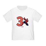 CafePress Spider Man Birthday Age 3 T Shirt Cute Toddler T-Shirt, 100% Cotton White