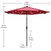 ABCCANOPY Durable Solar Led Patio Umbrellas with 32LED Lights 9FT (Red)