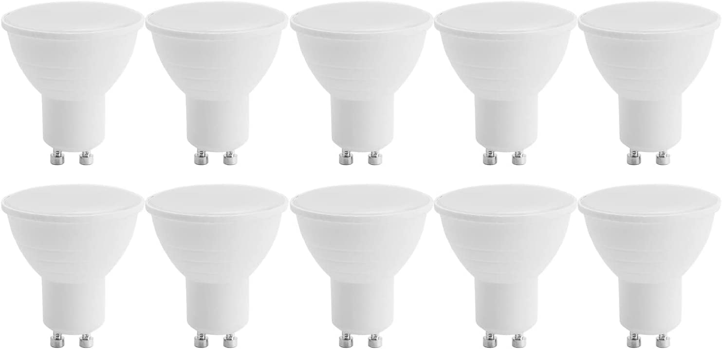 GU10 LED Bulbs, Warm White 3000K, 3.1W, 255lm, 35W Halogen Spotlight Bulb Equivalent, Energy Saving GU10 LED Light Bulbs, Non-dimmable, Pack of 10
