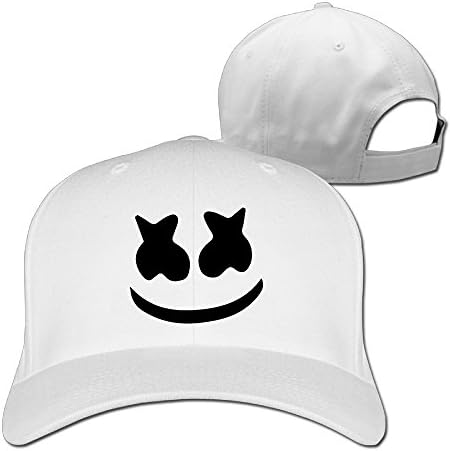 Pure Cute Marshmello Face Fitted Cap Boy White Snapback