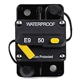 T Tocas 50 A Circuit Breaker amp breakers with Switch Manual Reset for Boat Marine RV Yacht Battery Trailer Bus Truck, 12V - 72V DC, Waterproof (50A)