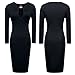 OFTEN Women Lady Keyhole with Metal Buckle Bodycon Pencil Party Dress,Black,Small