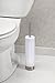 mDesign Toilet Bowl Brush and Holder for Bathroom Storage - White/Brushed Stainless Steel