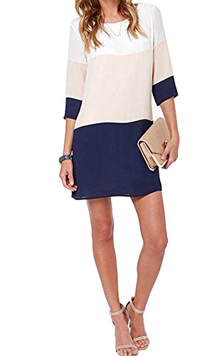 summer chiffon colorblock crewneck fcyoso