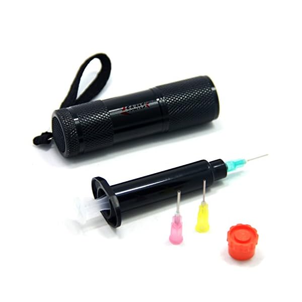 SAMS-Fly-Tying-UV-Cure-Light-and-Glue-Syringe-Coating-Tools-Kits-Flashlight-with-395-400-nm-9-Leds-Ultra-Violet